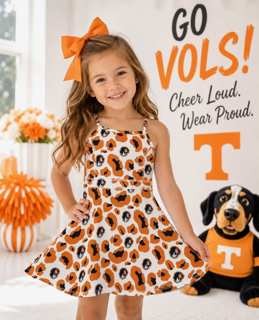 Girls TN Leopard Dress - PREORDER