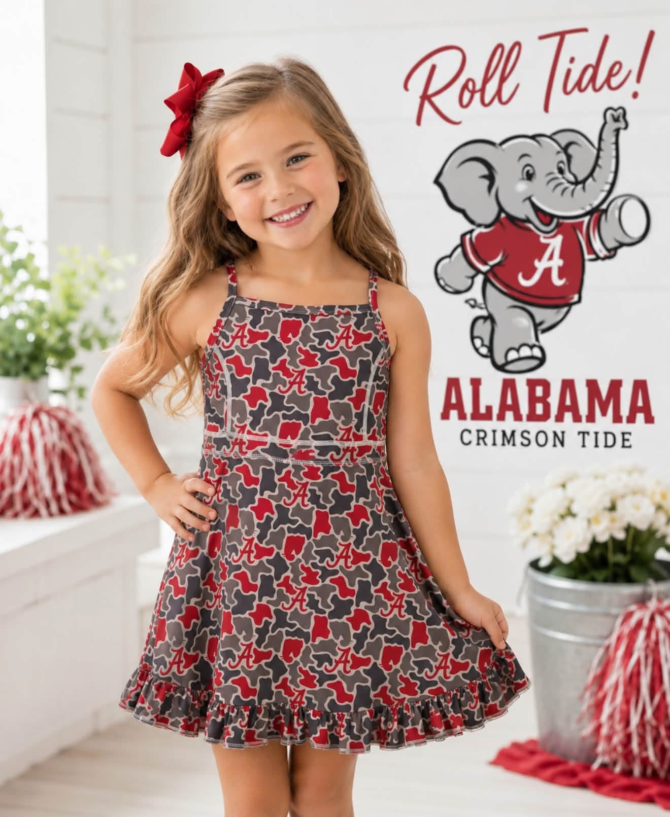 Girls Bama Camo Dress - PREORDER