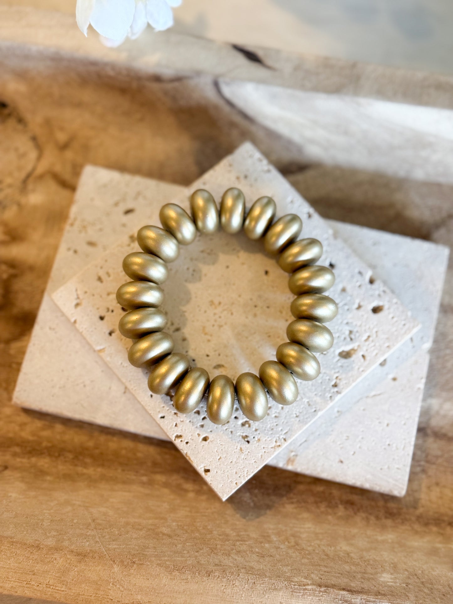 Gold Matte Stretch Bracelet