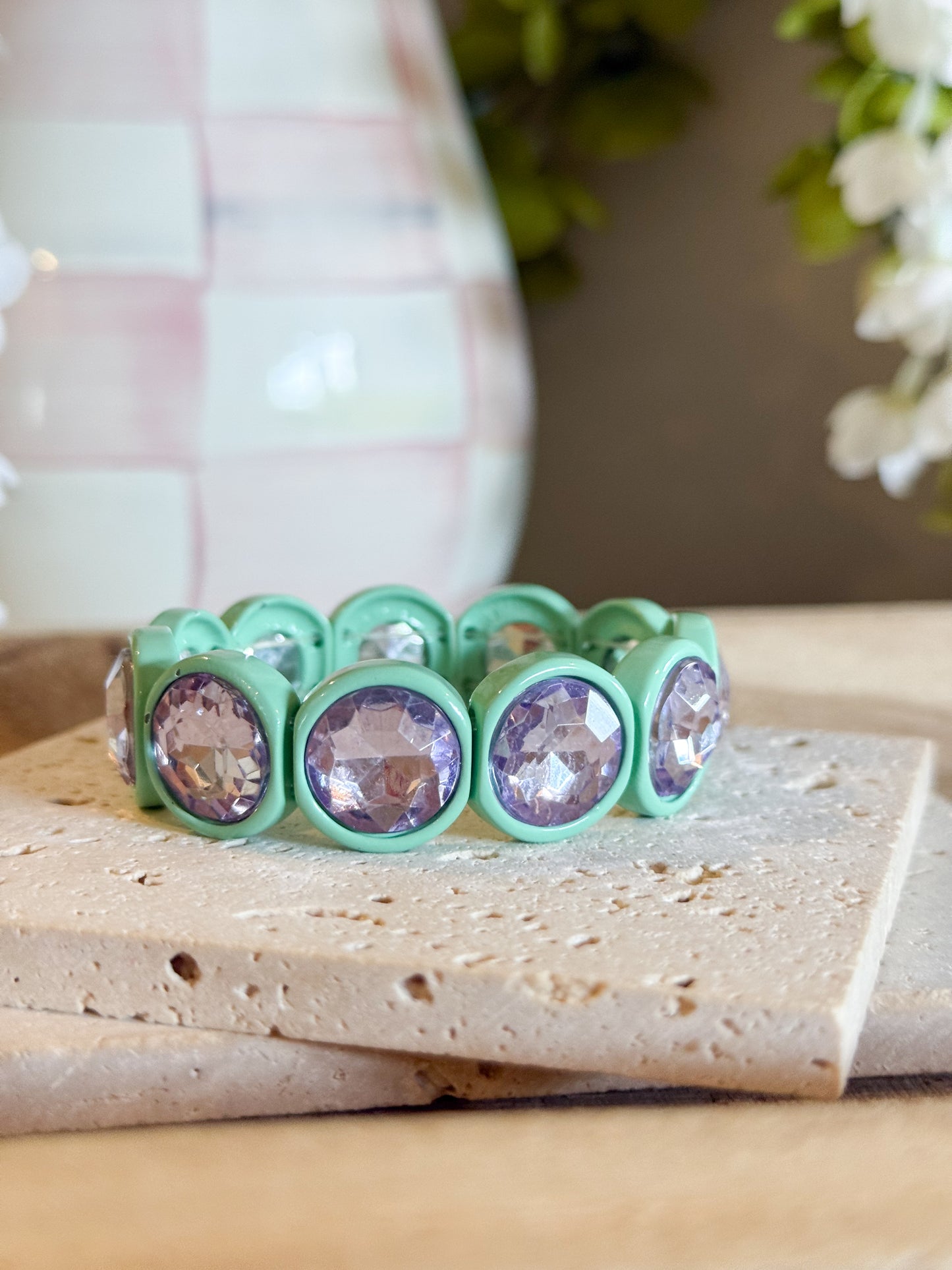 Turquoise and Purple Dazzle Bracelet