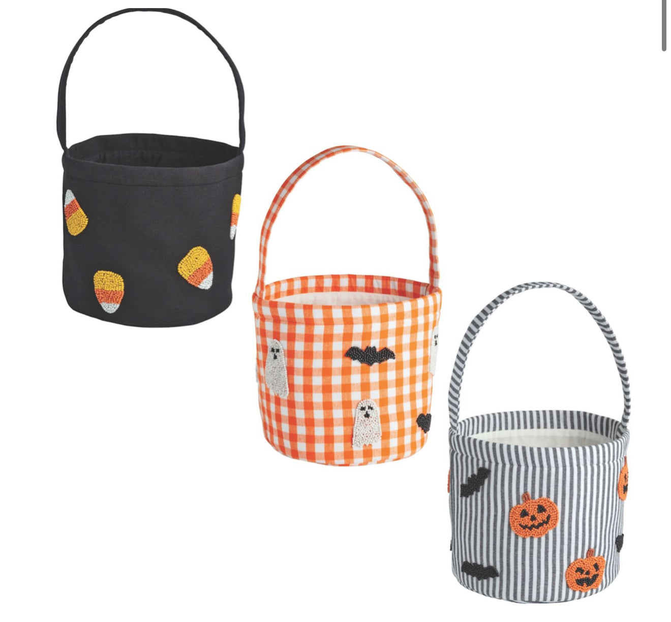 MUD PIE HALLOWEEN BEADED TREAT BUCKETS