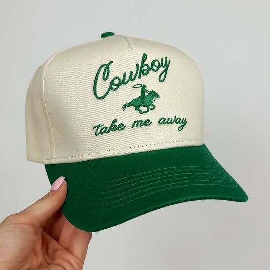 Cowboy Take Me Away Embroidered Hat -PREORDER