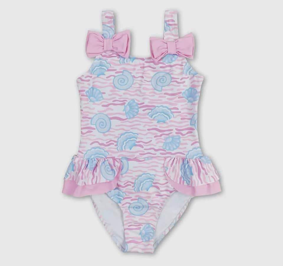 Pink and Blue Seashell Bathing Suit - PREORDER