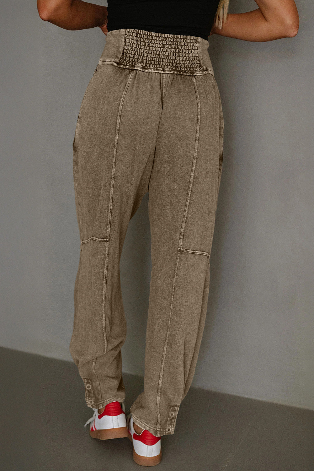 Elmwood Mineral Wash Jogger Style High Waist Casual Pants