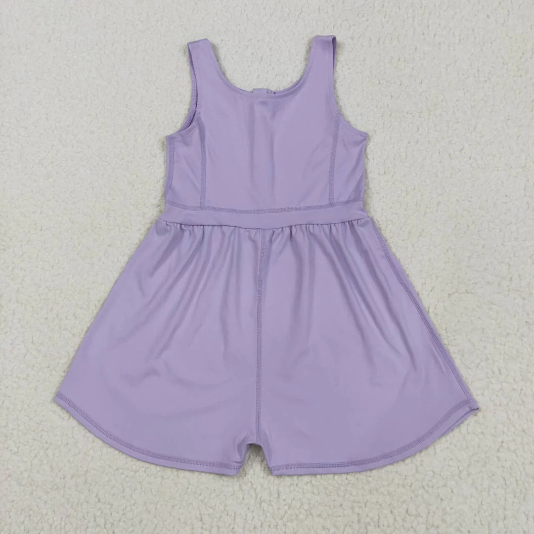 Girls Lilac Athletic Romper - PREORDER