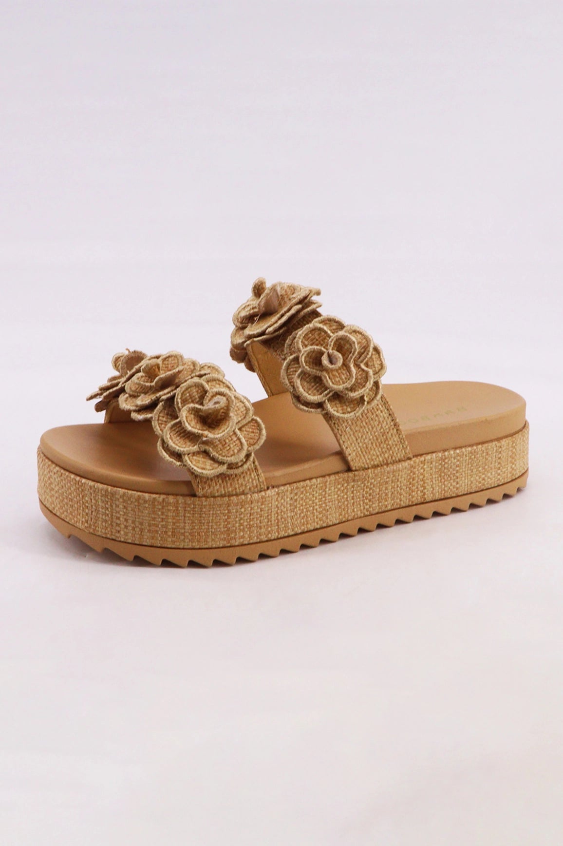 Natural Raffia Platform Sandal - PREORDER