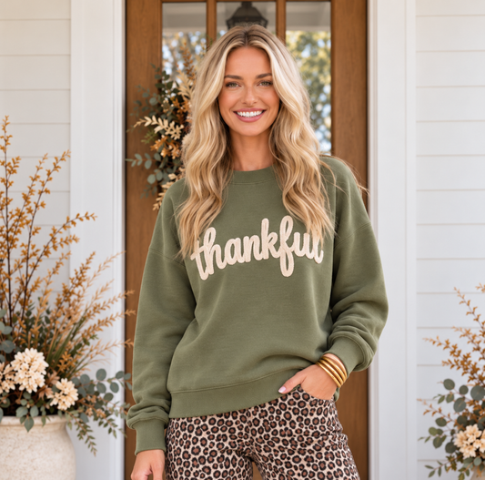 Thankful Charm Sweatshirt from House of Halle Boutique