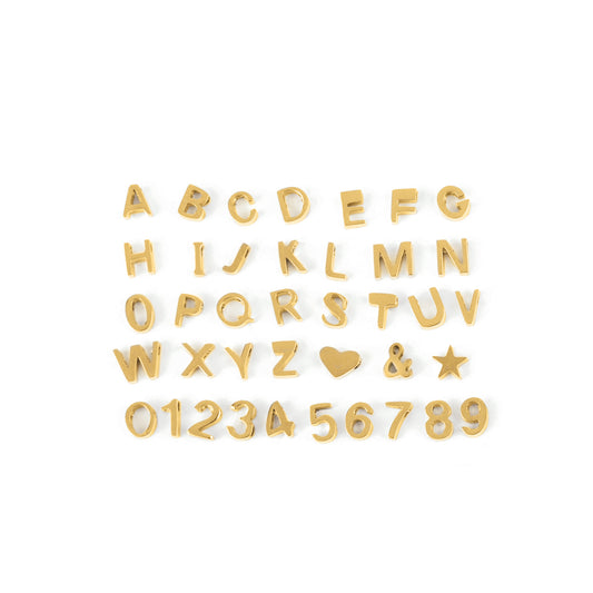 Gold Mini Initial & Number Charms