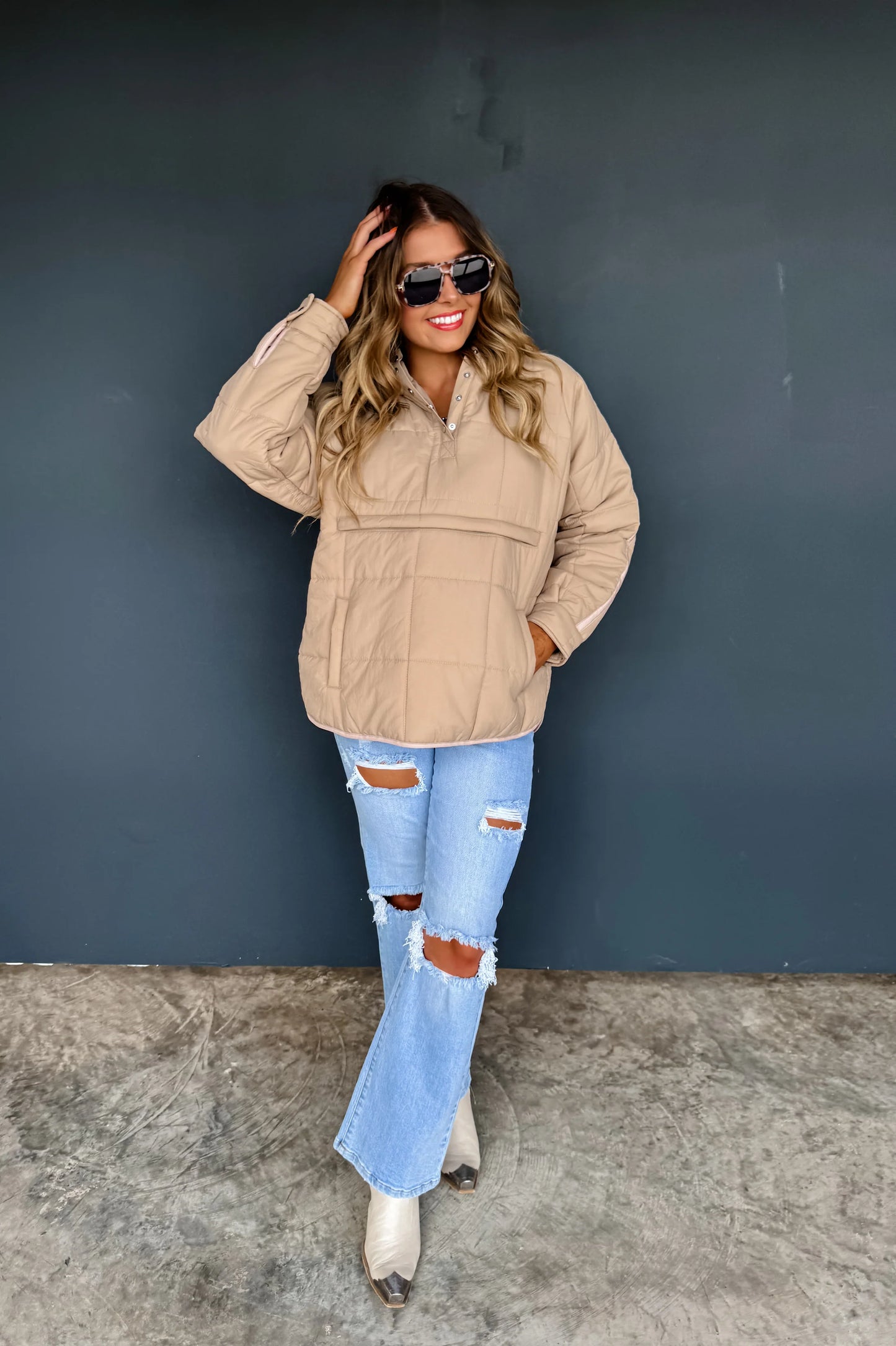 KHAKI PEYTON PUFFER JACKET