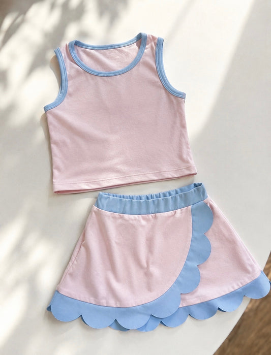 TODDLER CLOTHES PINK PRINT GIRL SUMMER YOGA SET