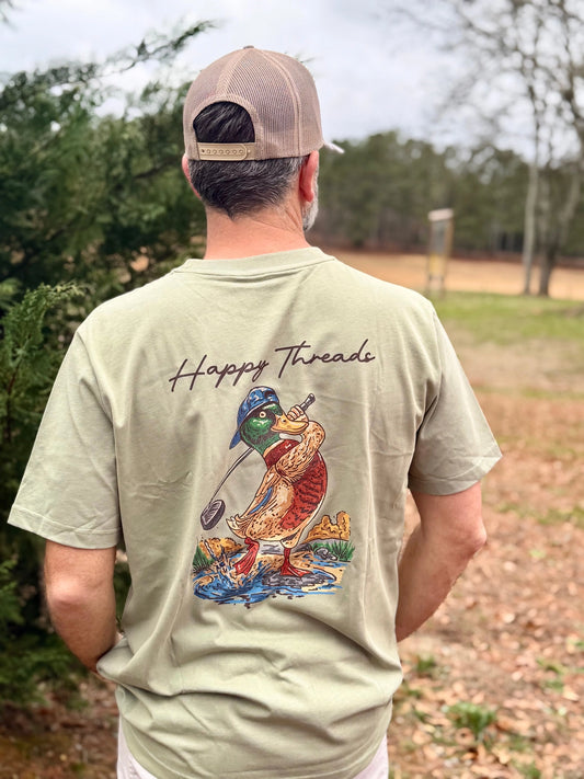 Happy Threads Golfing Duck T-Shirt - PREORDER