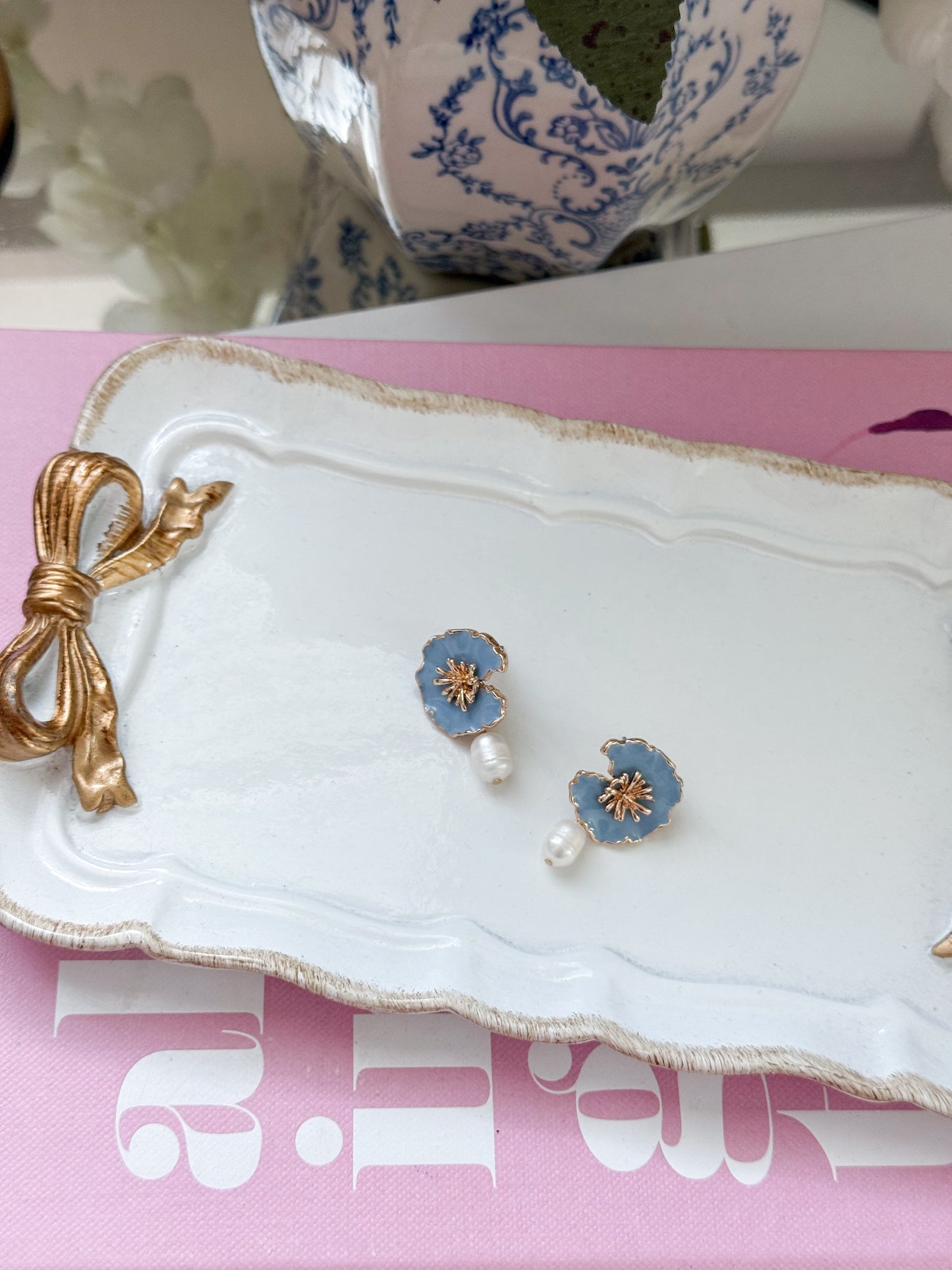Blue Flower Earrings