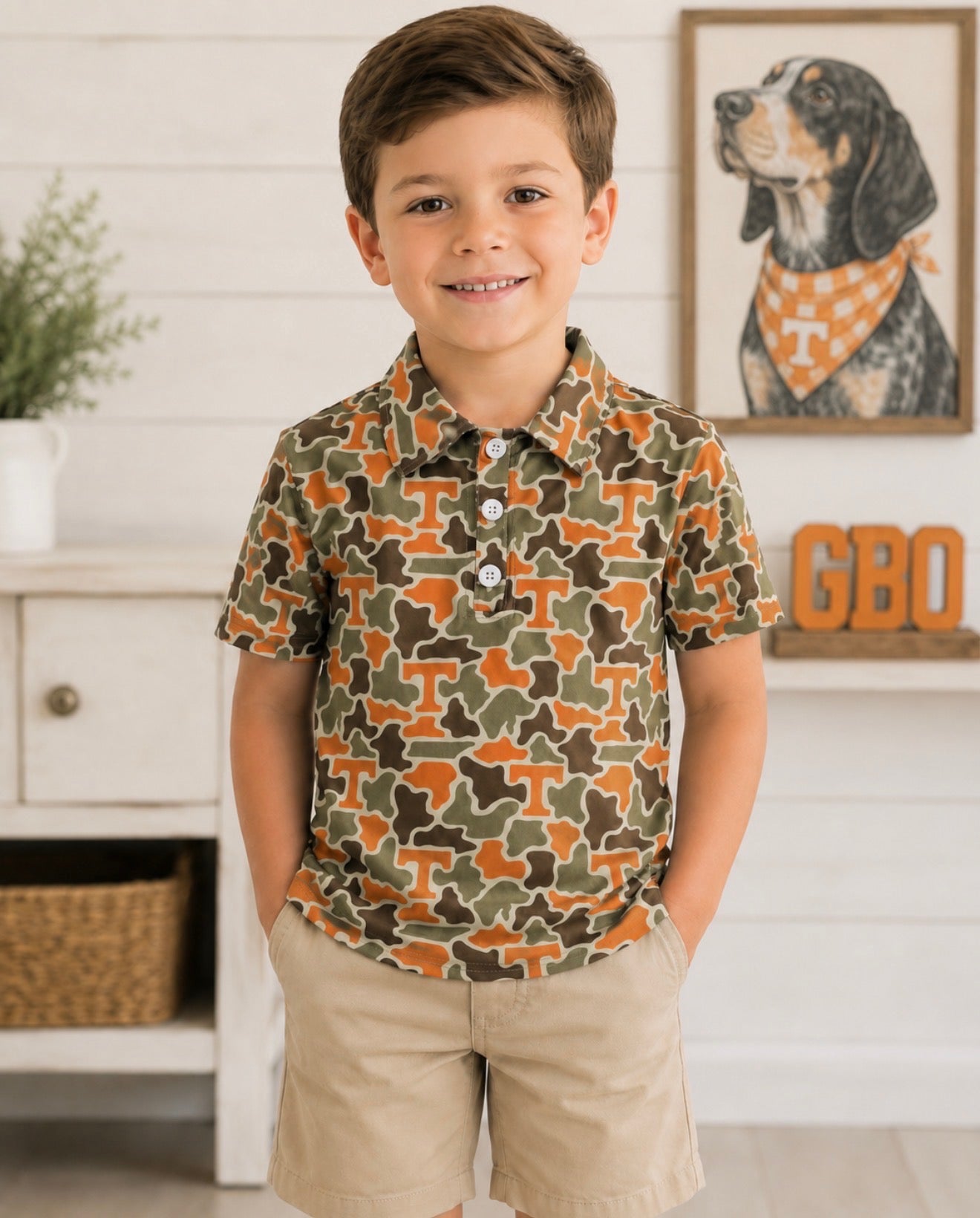 Boys TN Camo Polo - PREORDER