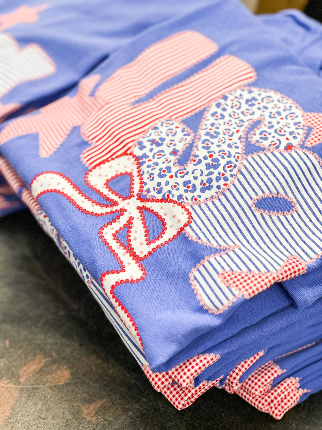 Americana Patchwork | USA | Flo Blue | Short Sleeve - PREORDER
