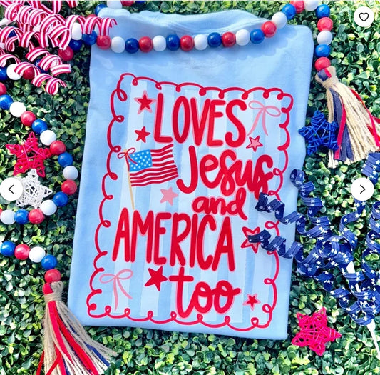 Loves Jesus and America Too Shirt