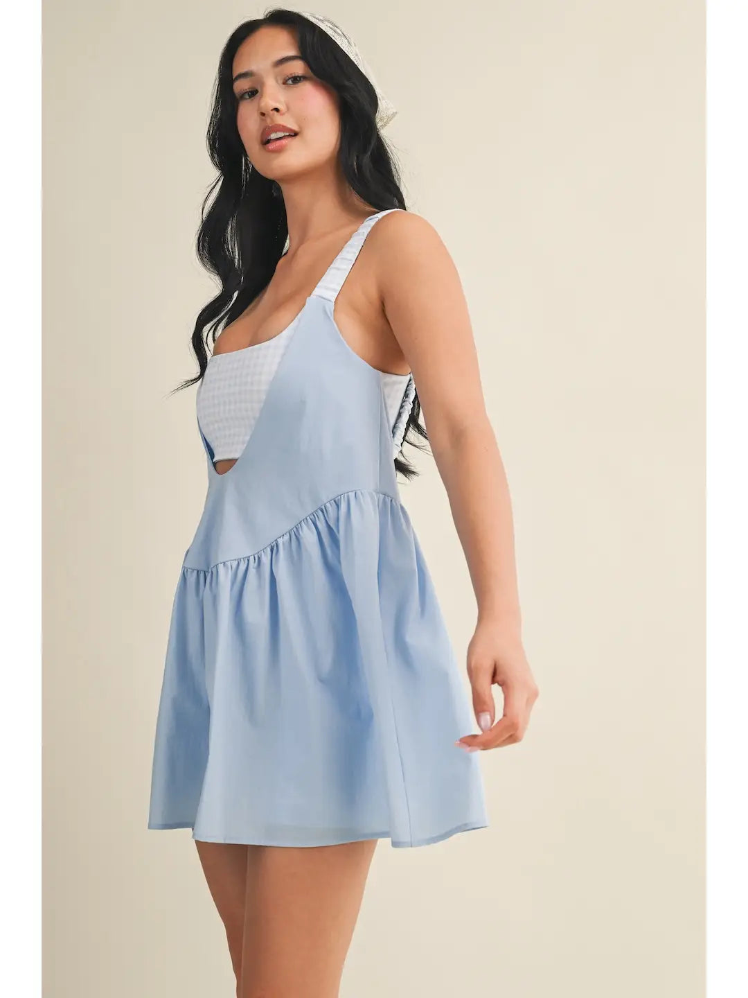 Gingham Print Double Layered Play Dress - PREORDER- ETA JUNE