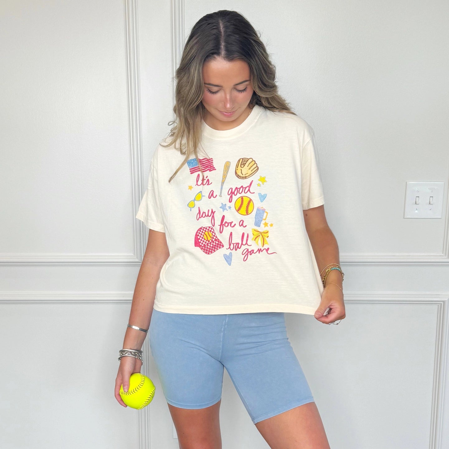 It's A Good Day For A Ball Game Crop Tee