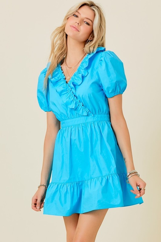 Sky Blue Ruffle Dress 75% off