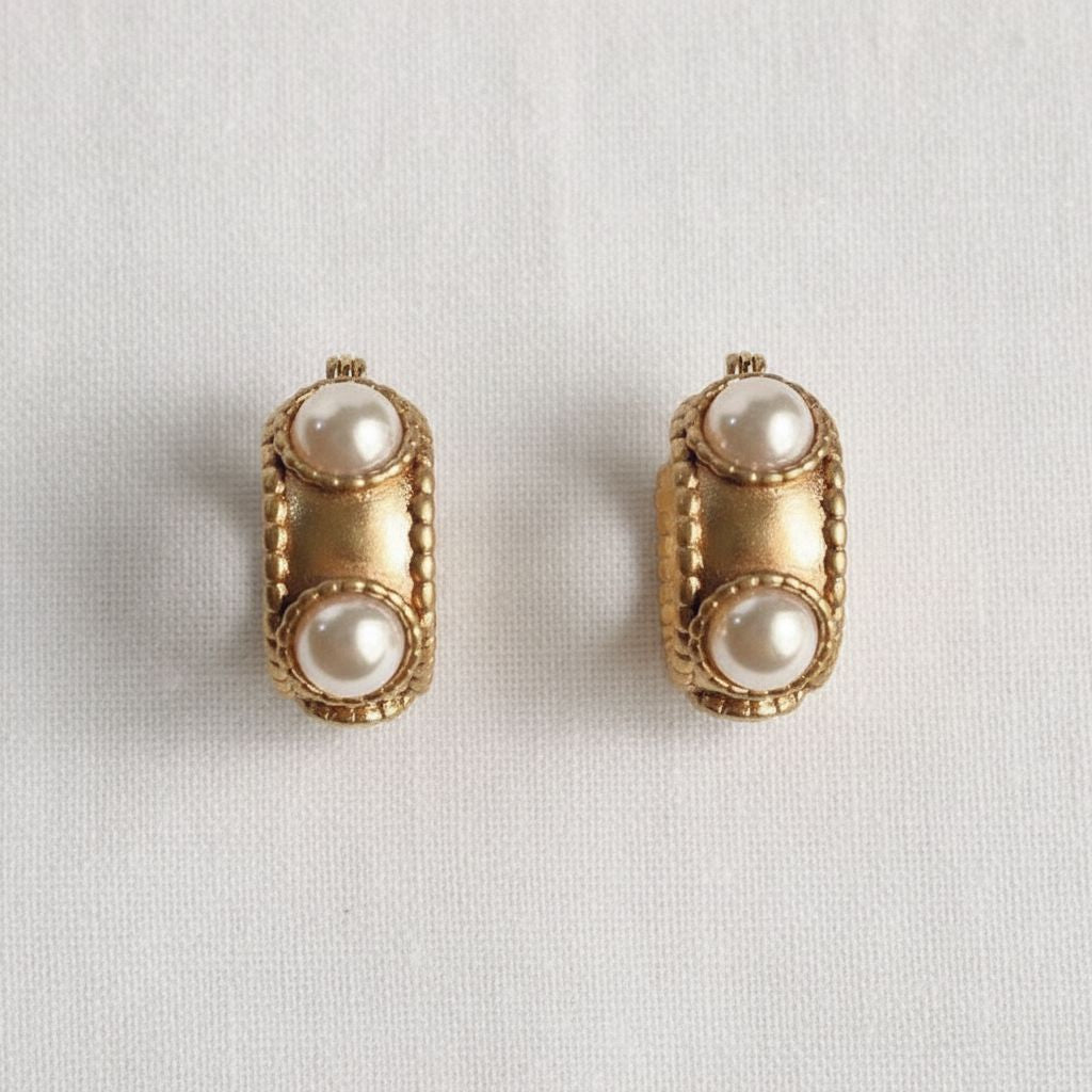 Artisan Retro Pearl Drop Earrings