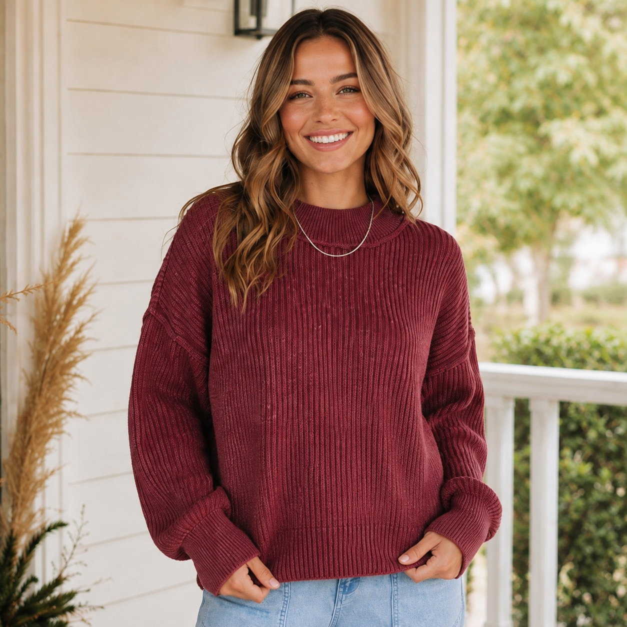 Burgundy Belle Sweater - PREORDER