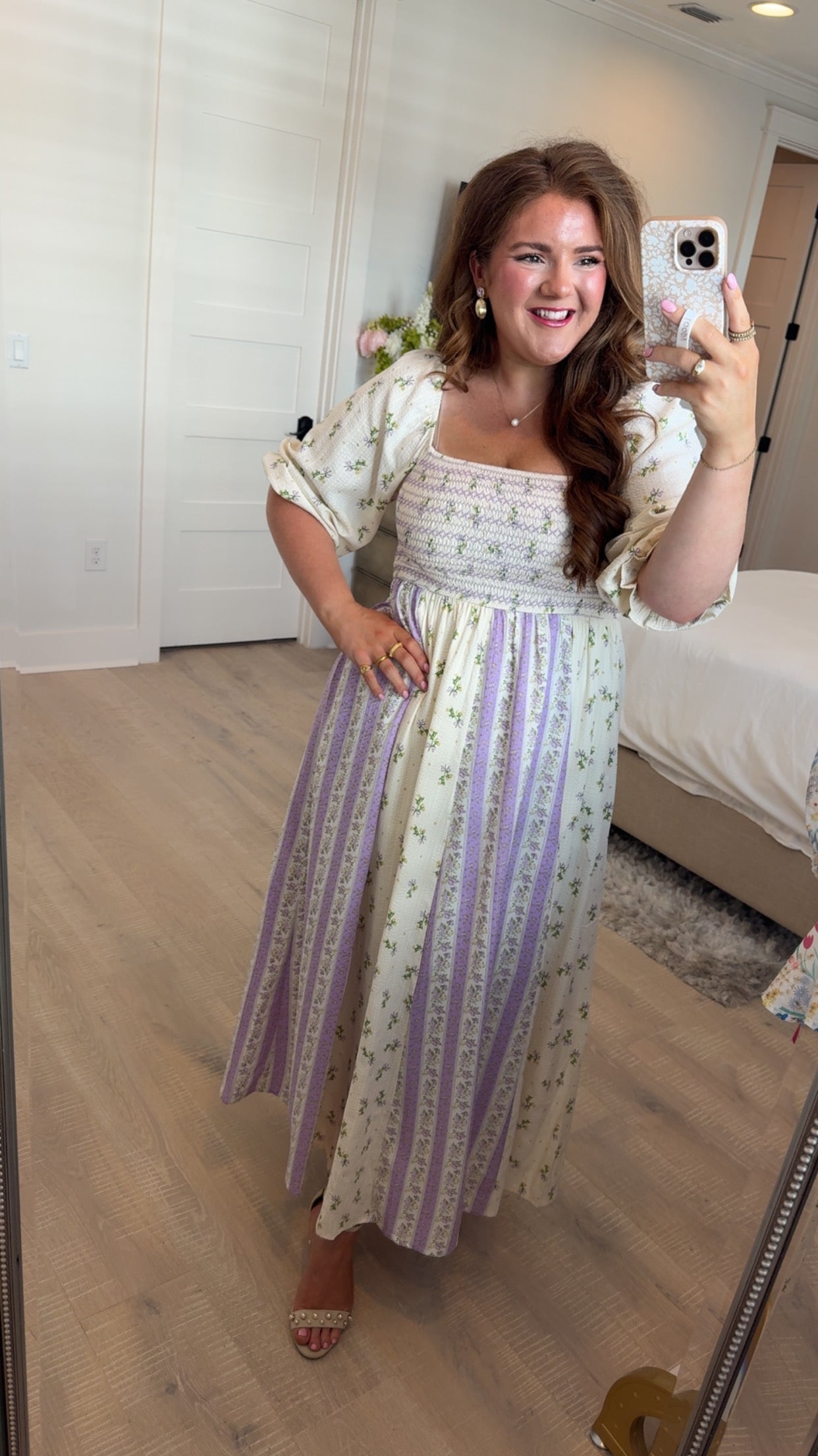 Violet Meadow Smocked Maxi Dress