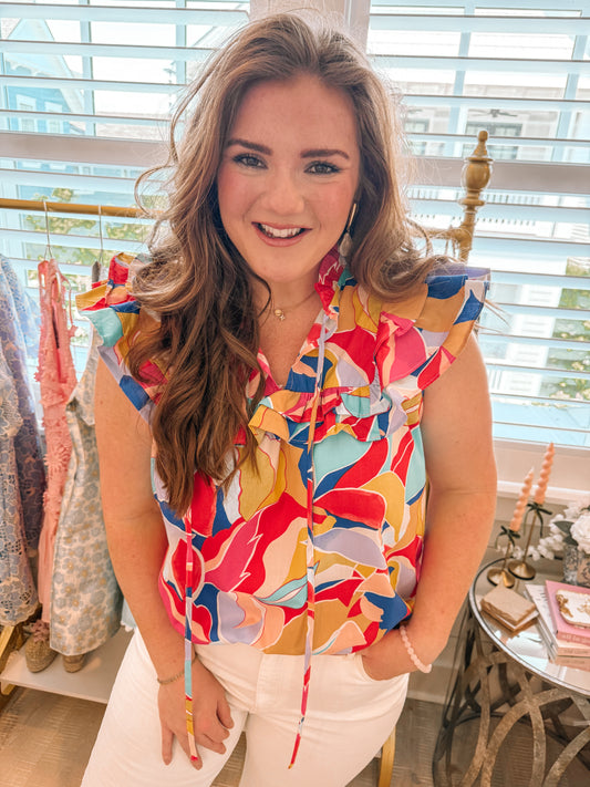 Summer Breeze Ruffle Sleeve Top - PREORDER