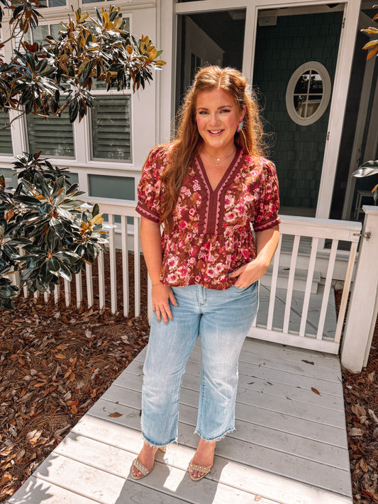 Rustic Romance Peplum Top