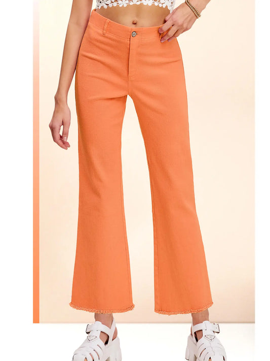 Soft Washed Stretchy High Waisted Flare Pants