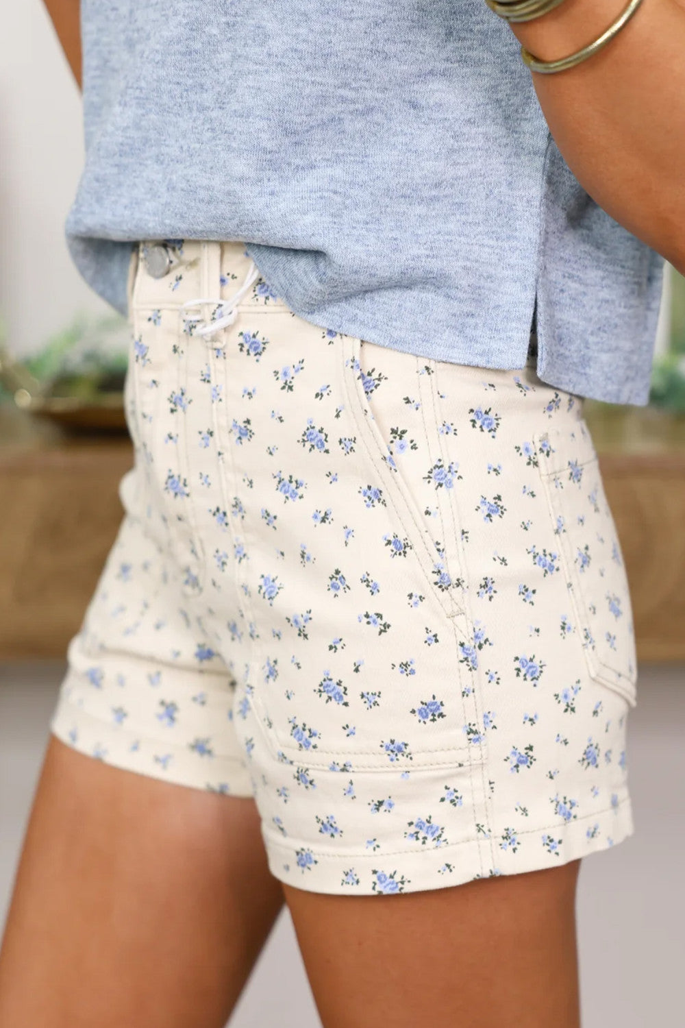 Floral Casual Cute Denim Shorts - PREORDER