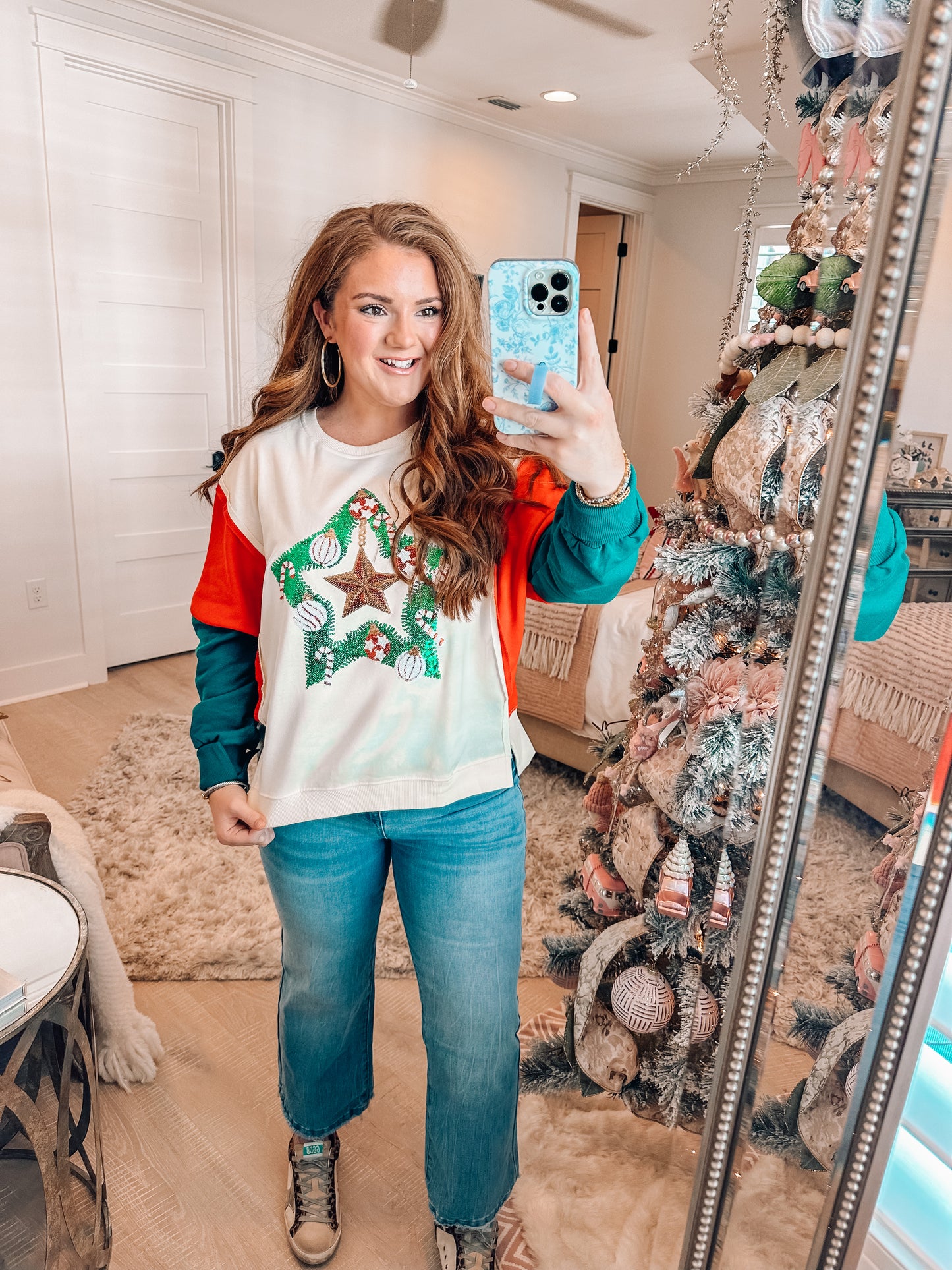 Christmas Tinsel Star Sweatshirt