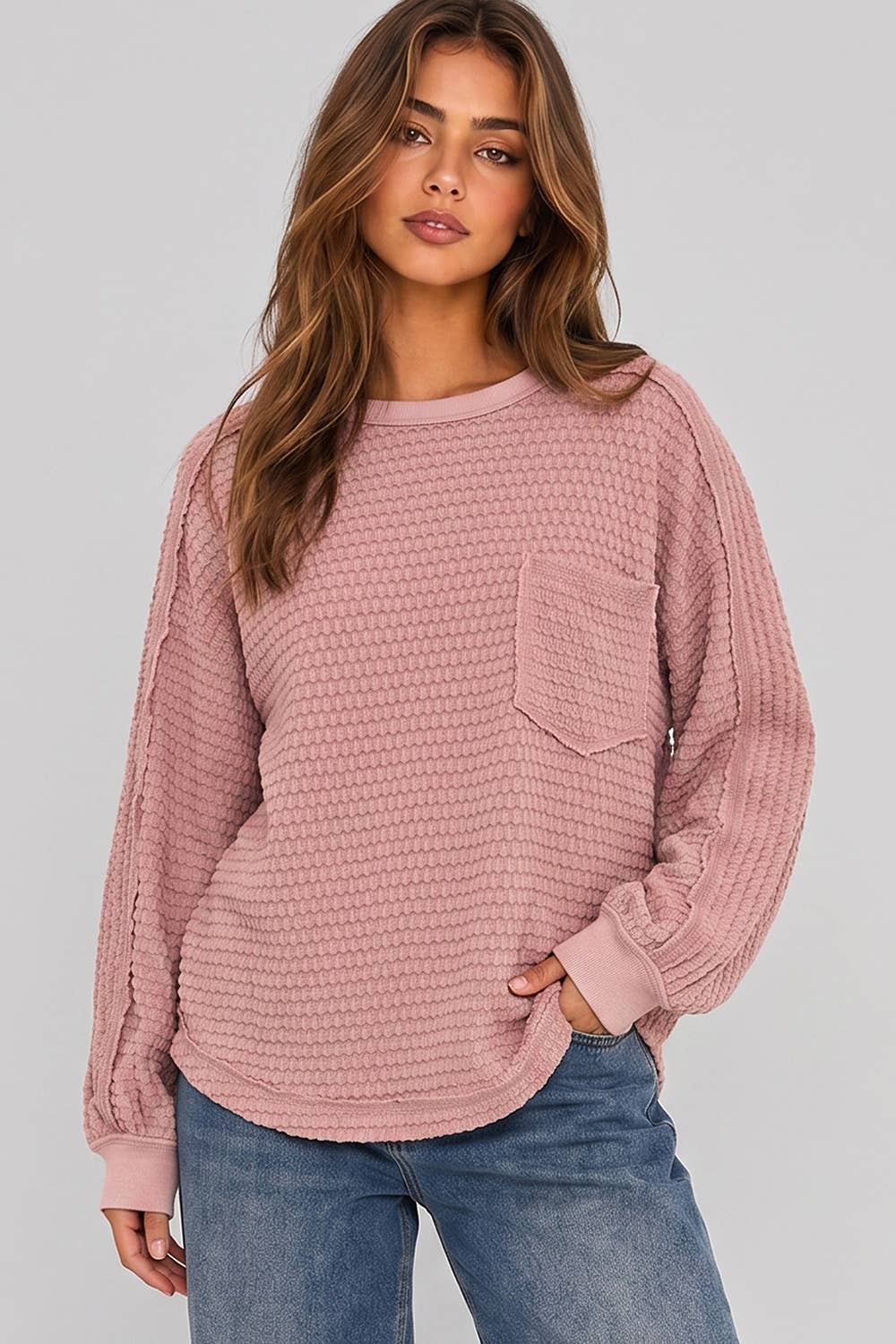 Molly Textured Knit Pullover Top - PREORDER