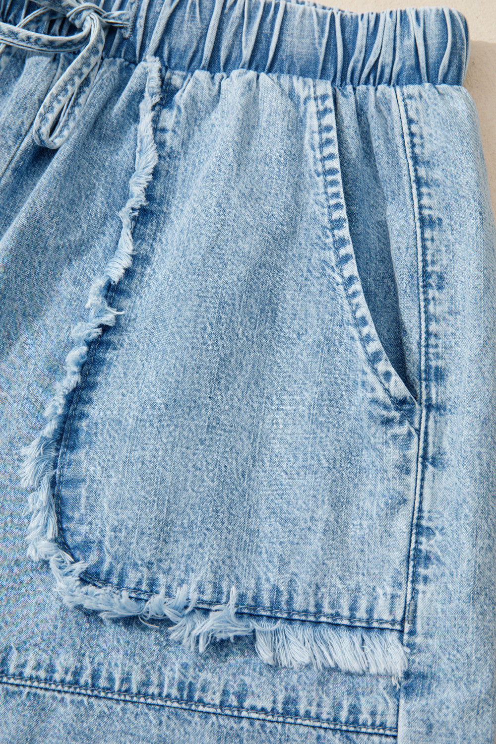 Frayed Edge Casual Denim Shorts - PREORDER
