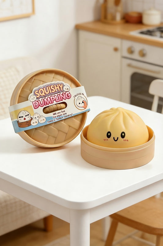Yellow Cream Cute Face Decompression Dumpling Stress Ball - PREORDER
