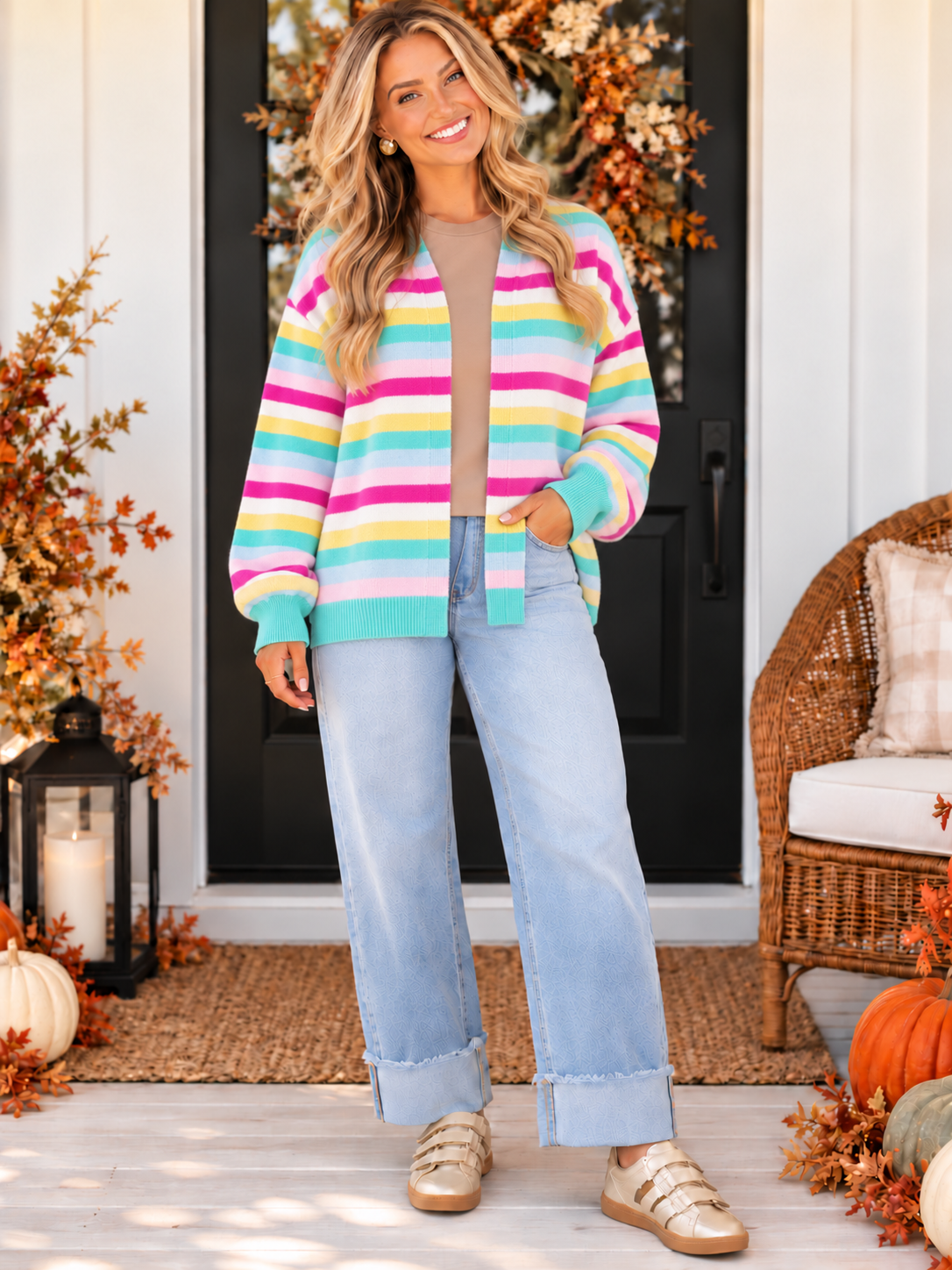 Happy Days Striped Cardigan -PREORDER