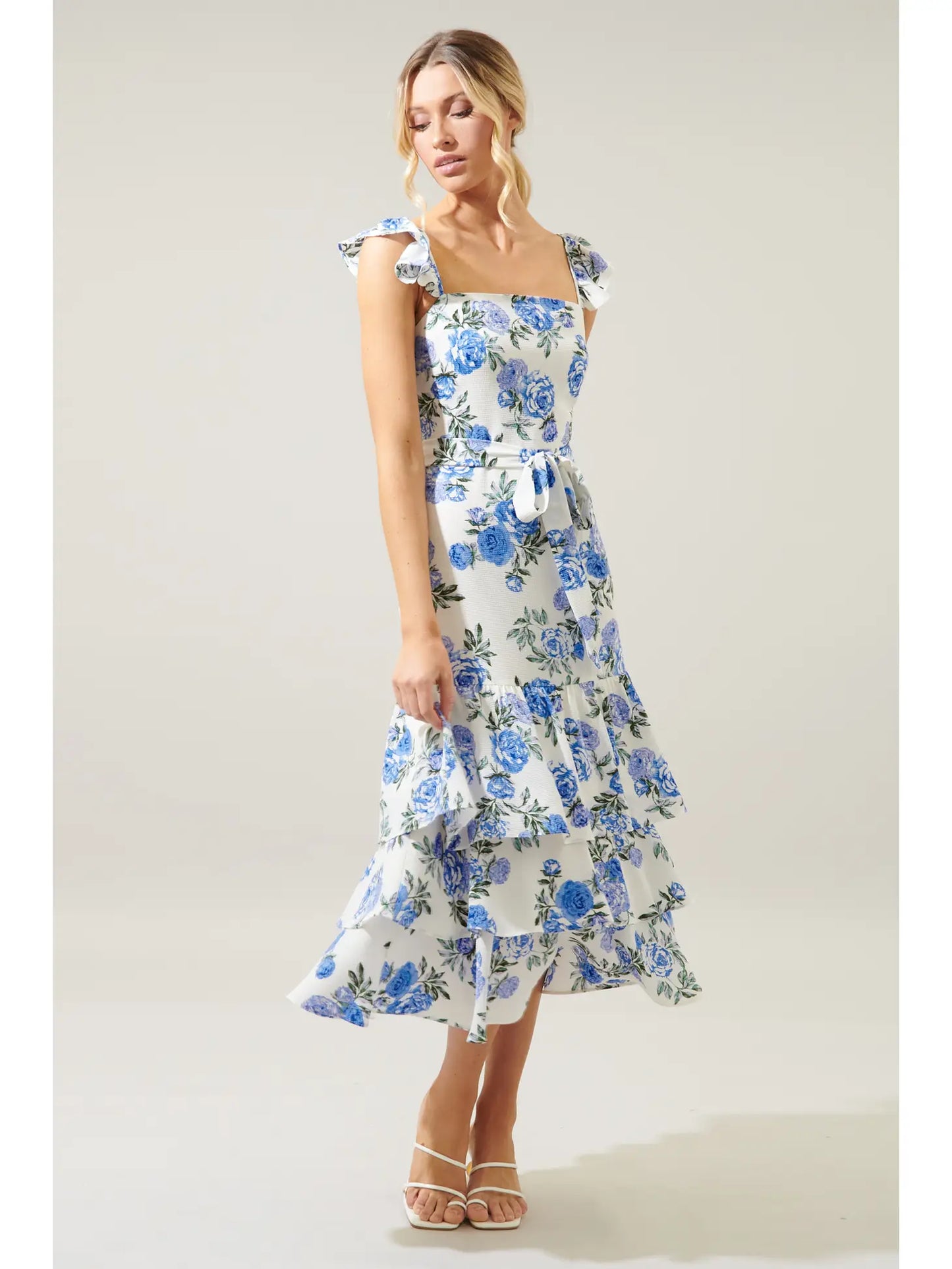 Inessa Floral Guayana Tiered Midi Dress