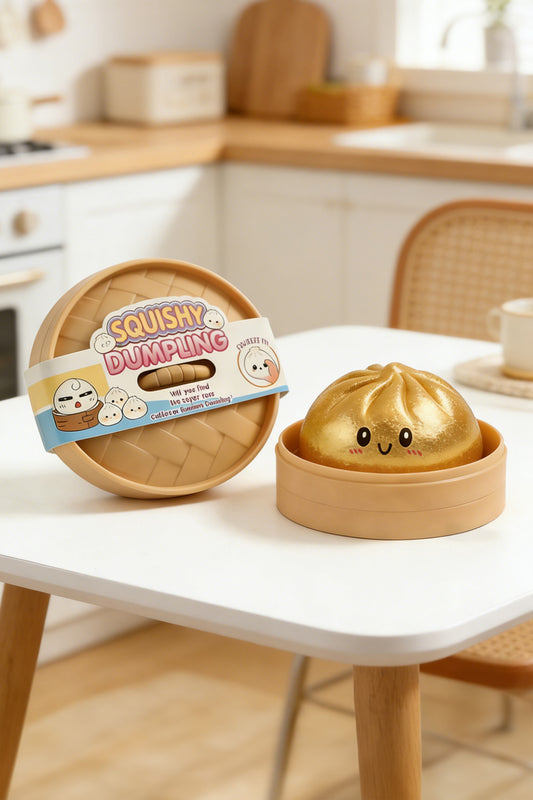 Gold Cute Face Decompression Dumpling Stress Ball - PREORDER