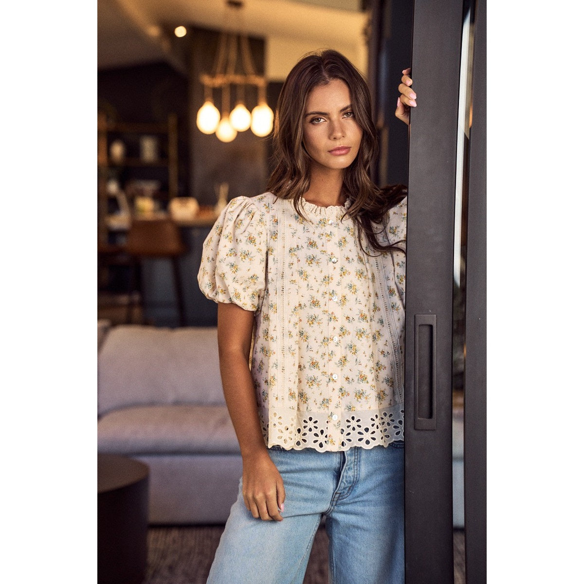 Blooming Daisy Lace Blouse Top