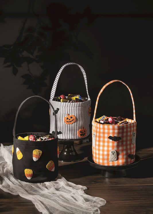 MUD PIE HALLOWEEN BEADED TREAT BUCKETS