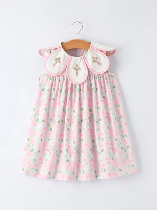 Floral Smocked Petal Peter Pan Collar Dress - PREORDER
