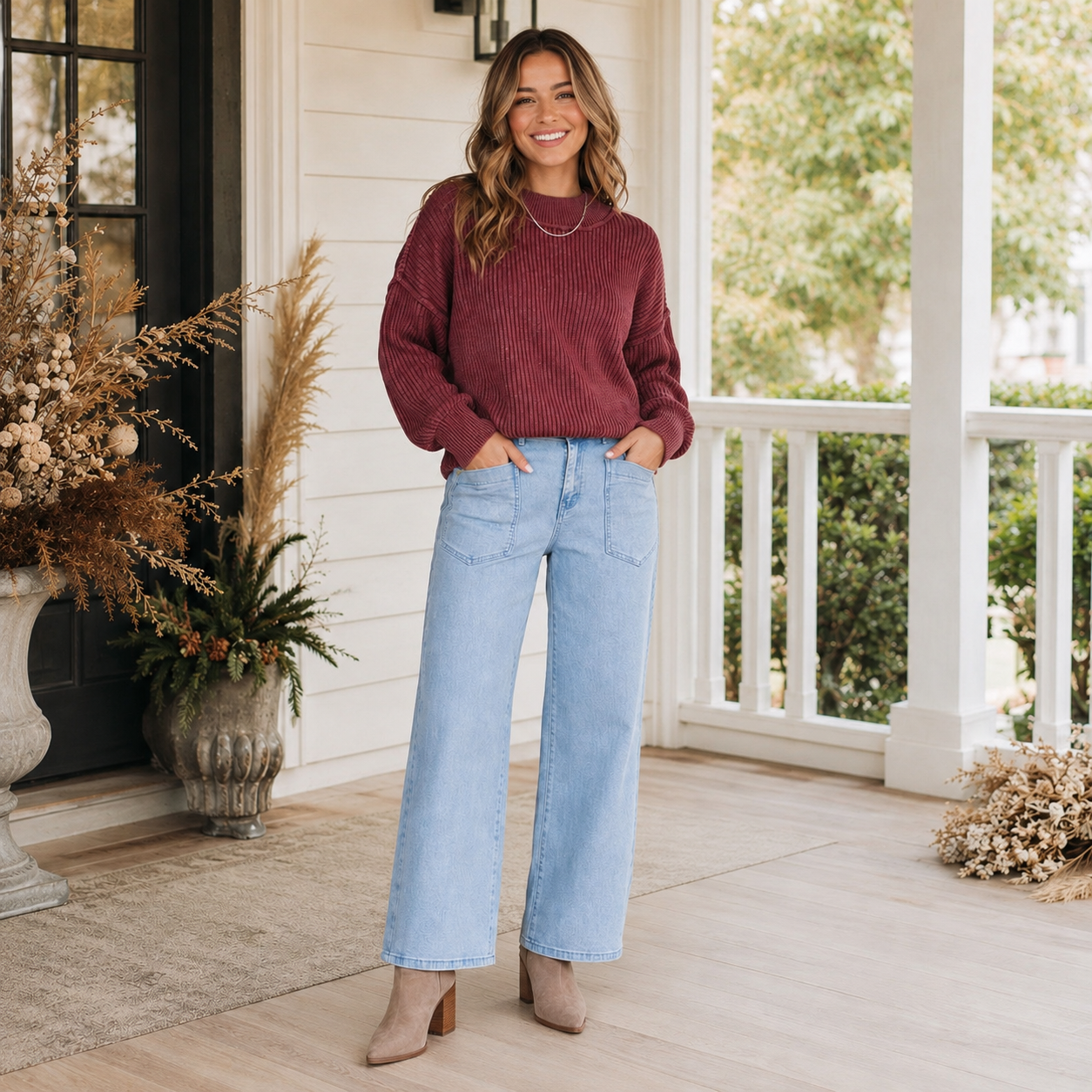 Burgundy Belle Sweater - PREORDER