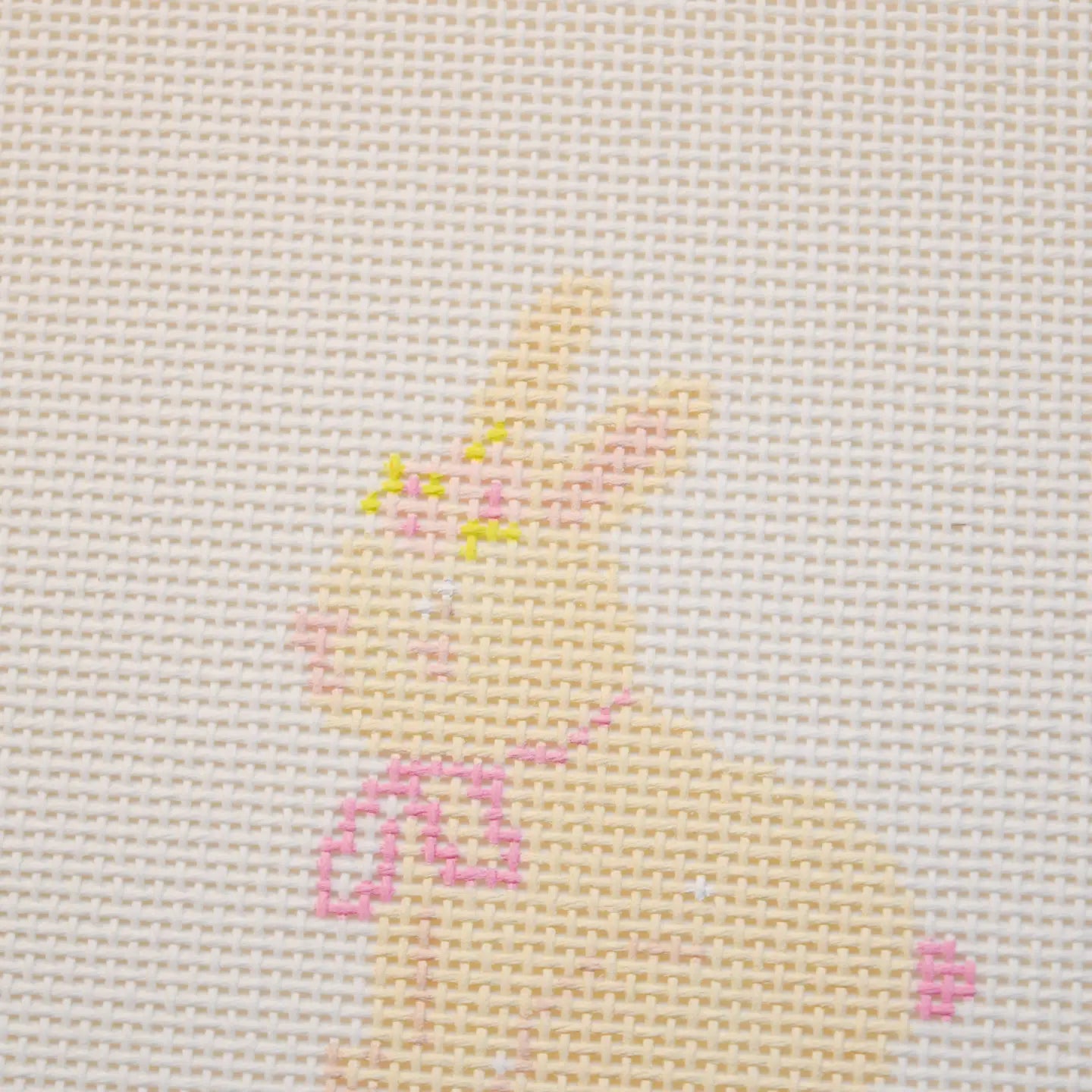 Floral Bunny Hand Painted Needlepoint Canvas - PREORDER
