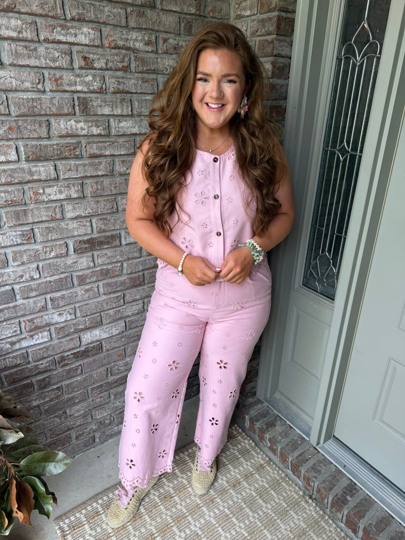 Pink Eyelet Set