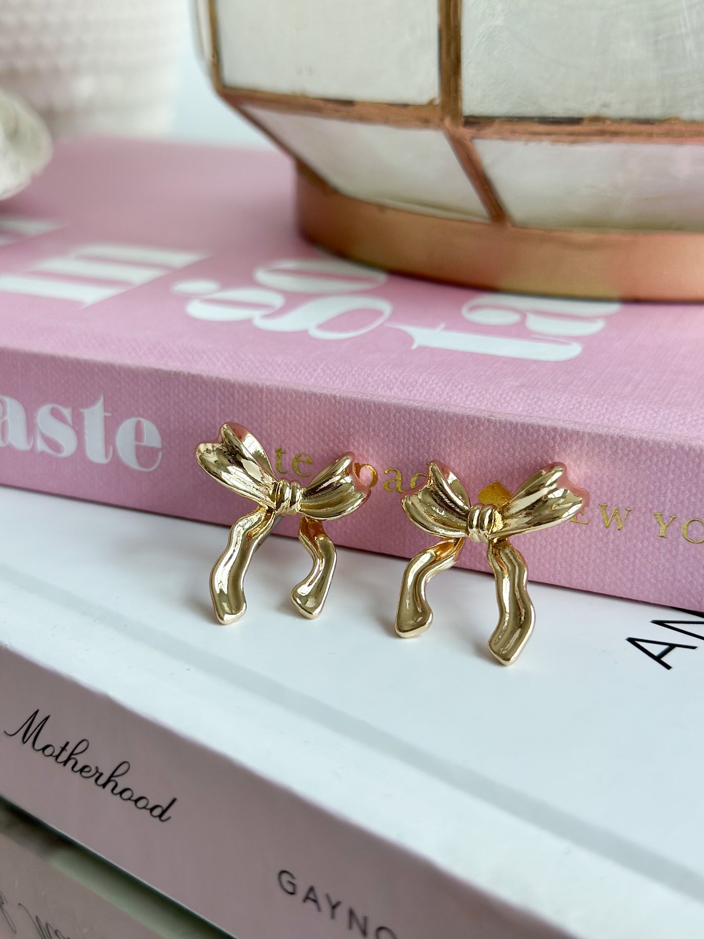 Gold Bow Studs