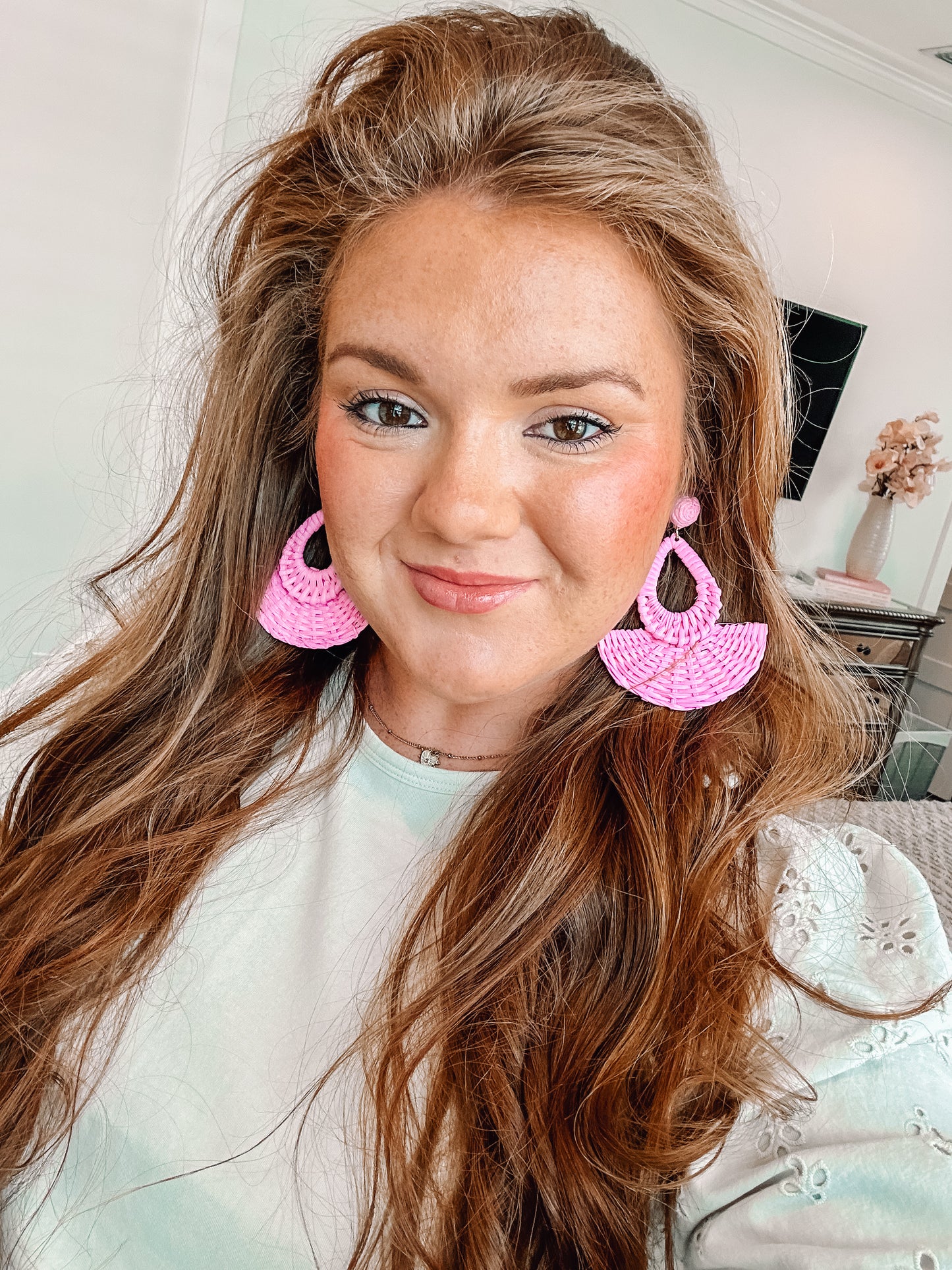 Purple Raffia Earrings