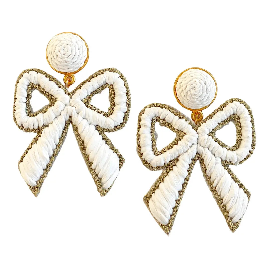 Bow Raffia Earrings 3 Colors