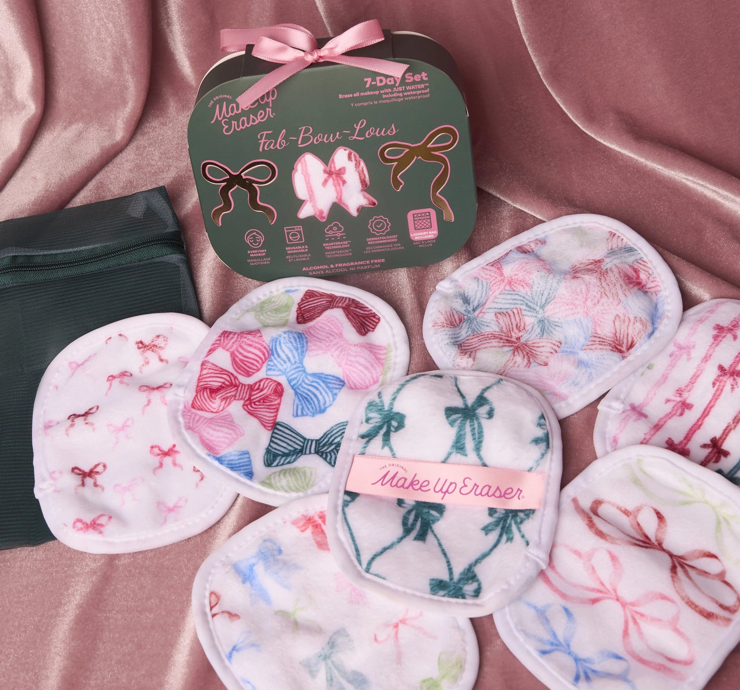 The Original Makeup Eraser Fab-Bow-Lous 7-Day Set | the Whimsical Pink Bow Edit