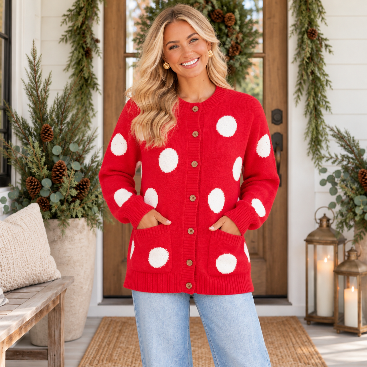 Peppermint Dot Cardigan - PREORDER