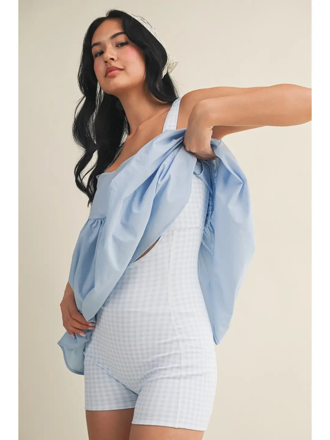 Gingham Print Double Layered Play Dress - PREORDER- ETA JUNE