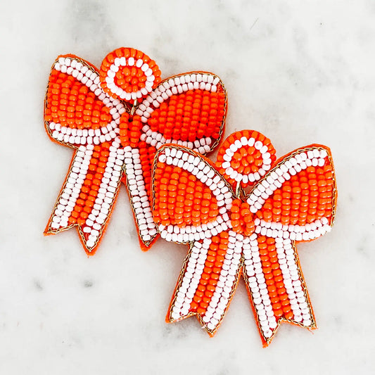 Orange Bow Earrings