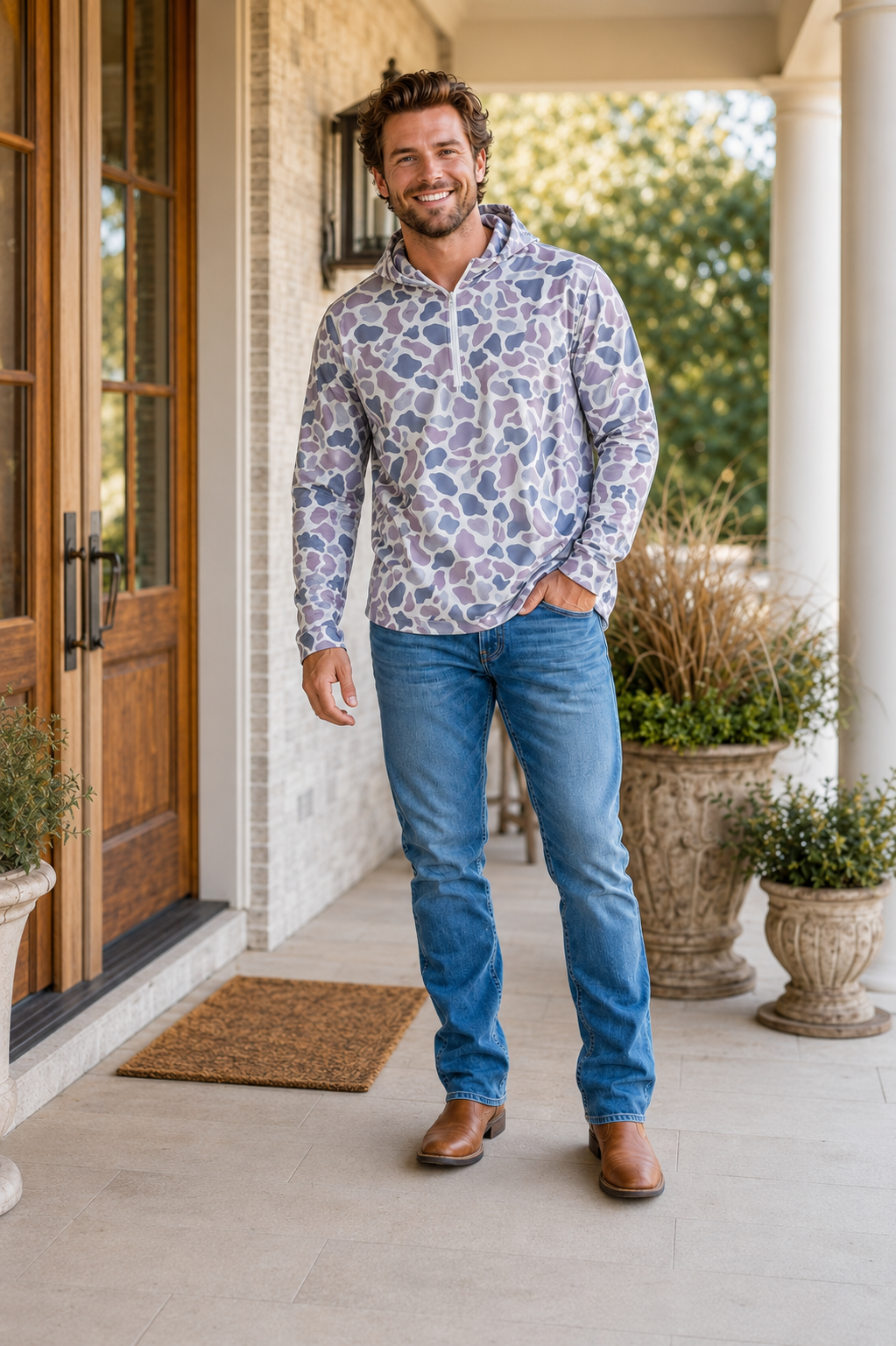 Men's Camo Long Sleeve Performance Hoodie - PREORDER